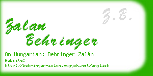 zalan behringer business card